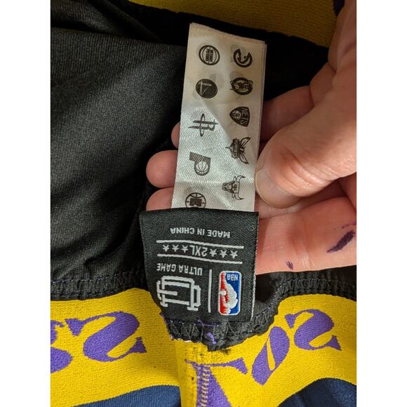 NBA Los Angeles Lakers Womens Athletic Legging Pants Sz 2XL Logo Spell Out Band - Picture 5 of 7